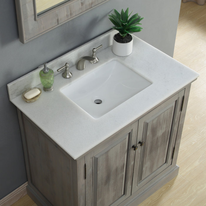 InFurniture 37'' Single Bathroom Vanity with Quartz Top | Wayfair